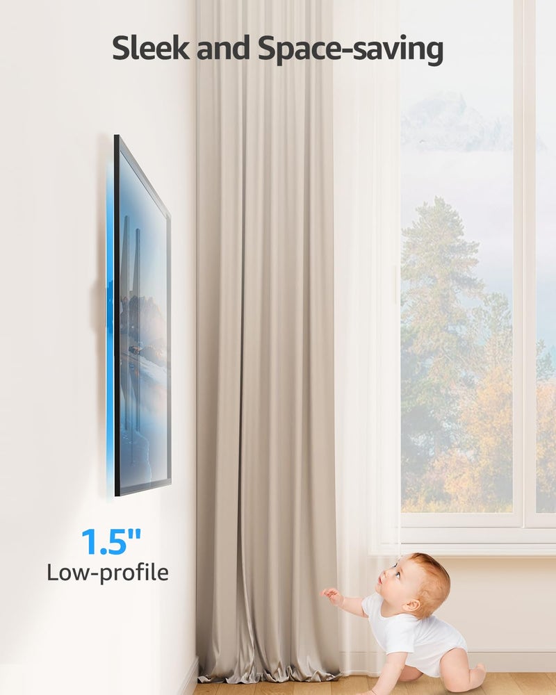 MOUNTUP UL Listed TV Wall Mount, Tilting TV Bracket for Most 26-60 Inch LED LCD OLED Flat/Curved TVs, Low Profile Save Spacing, Fits 12" to 16" Stud, Max VESA 400x400mm up to 99 LBS, MU0007 - Image 4